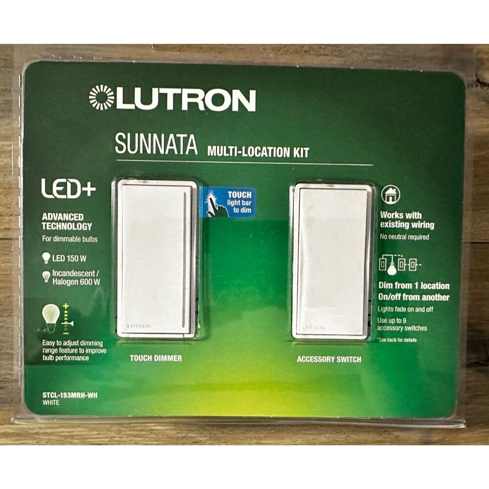Lutron Sunnata LED Dimmer & Accessory Switch 3 Way Kit - White (STCL-153MRH-WH)